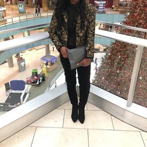 Black and gold military blazer